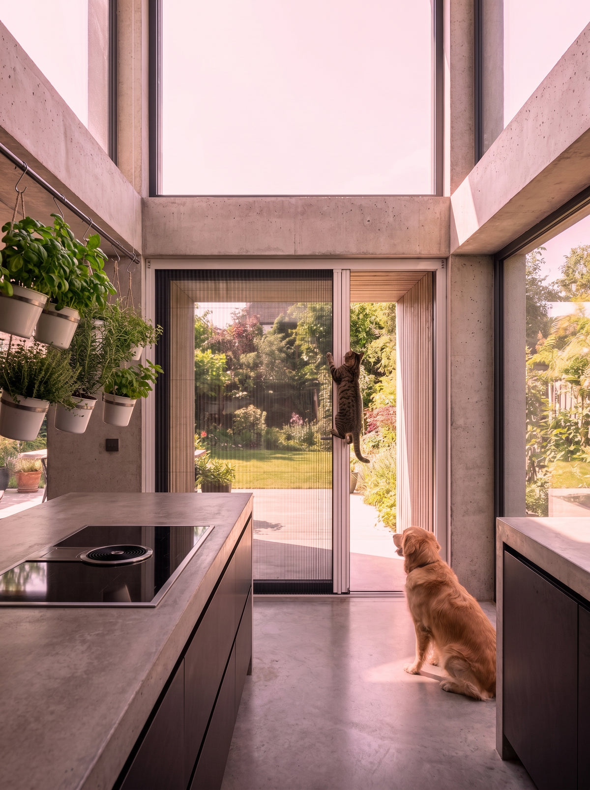 Single Winged Paw Friendly Pleat Fly Screen