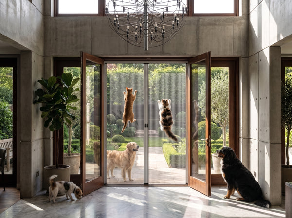 Sliding Pleated Fly Screens — Double Door Pet Mesh